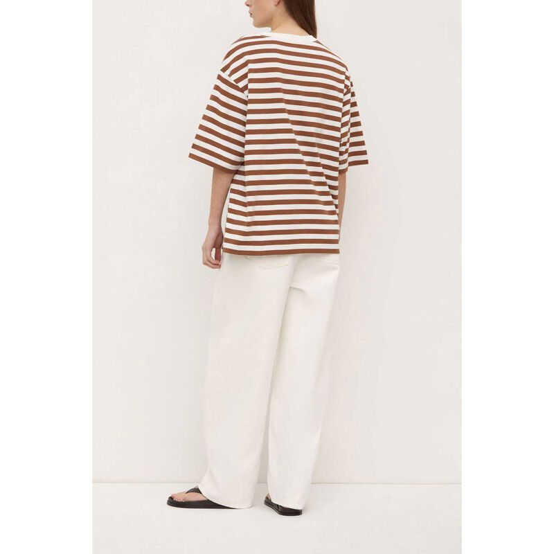 Assembly Label Monte Stripe Cotton Short Sleeve Tee Earth Antique White image number 1